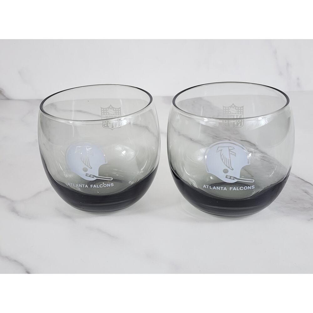 NFL Atlanta Falcons Super Bowl Whiskey Glasses Gray Smoke Glasses x2